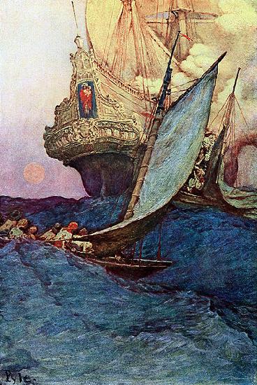 Howard Pyle An Attack on a Galleon China oil painting art